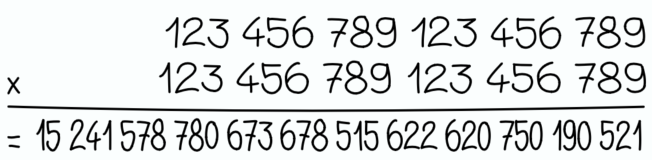 Numeri grandi esatti sul nastro di calcolo
